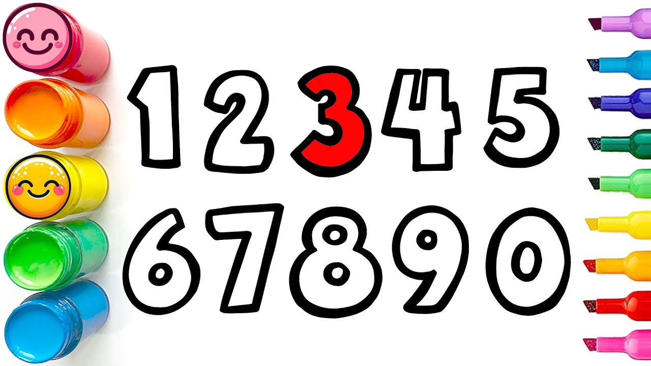 How to Draw Simple Numbers | Step by Step Drawing Tutorial - YouTube