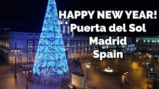 New Year's Eve from Puerta del Sol, Madrid, Spain. Happy New Year 2024!