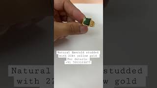 Emerald Ring In D 22 Karat Green Emerald Ring Yellow D Emerald Ring Panna D Ring
