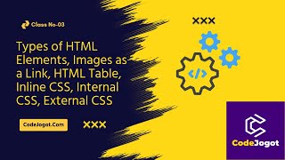 Class-03: Types of HTML Elements, Image as a Link, HTML Table, Introduction to CSS