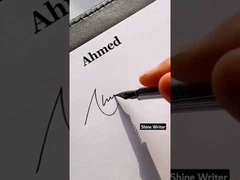 Ahmed Name Signature #shorts #short #signature #calligraphy #tiktok #ahmed #fyp #status #shinewriter