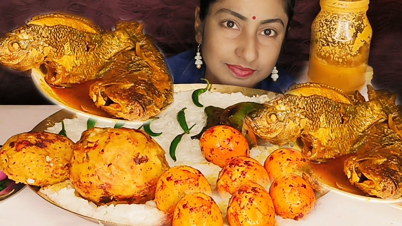 COMFORT FOOD-Gobindobhog Rice Aloo Bhorta,Daal Bhorta,Boiled Egg Fry,Fish Curry,ChilliesMukbang ASMR