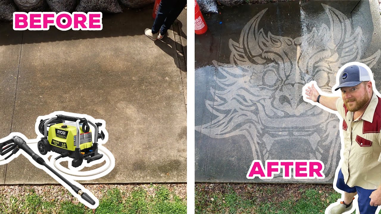 Drawing pictures on your dirty driveway with your pressure washer to make your neighbors jealous!