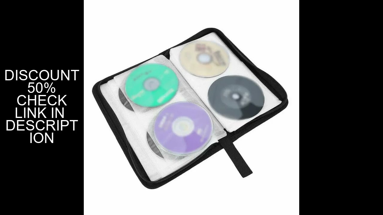 Portable Zipper DVD CD Holder 80pcs Capacity Storage Pouch Bag Double-side CD DVD Storage Sleeve Cas