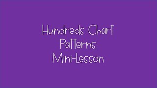 Hundreds Chart Patterns Lesson