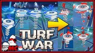 POKÉMON GO TURF WAR: FIRST STRIKE - Level 10 Gym Takedowns + The Cops Show Up!