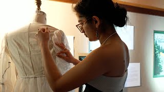 Flowing Between Art and Science
Aakriti Bagchi, a sophomore studying textile and fashion design, was paired with Yuan Liu, a third year PhD student in civil and environmental engineering for this years Flow Project. The project pairs undergraduate artists from University of Wisconsin schools across the state with water scientists to create an art piece inspired by water. The collaboration highlights not only the value of art as a tool to communicate science, but also as a way to inspire new science. Flowing Between Art and Science