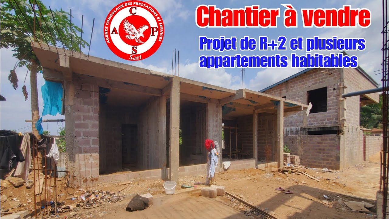 👉RDC/KINSHASA/CHANTIER À VENDRE/AVEC UN PROJET DE CONSTRUCTION D'UN IMMEUBLE DE R+2 ET APPARTEMENTS