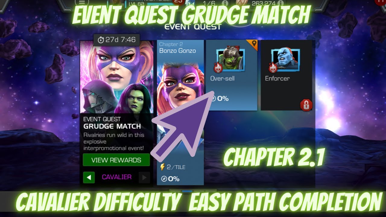 MCOC Event Quest Grudge Match Cavalier chapter 2.1 Easy Path