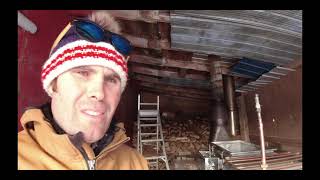 Setting up the New Evaporator in the sugar shack