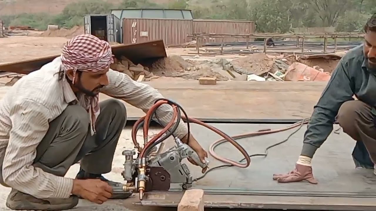 How to make bevel at steel plate|automatic Steel cutting machine|how to Steel cutting