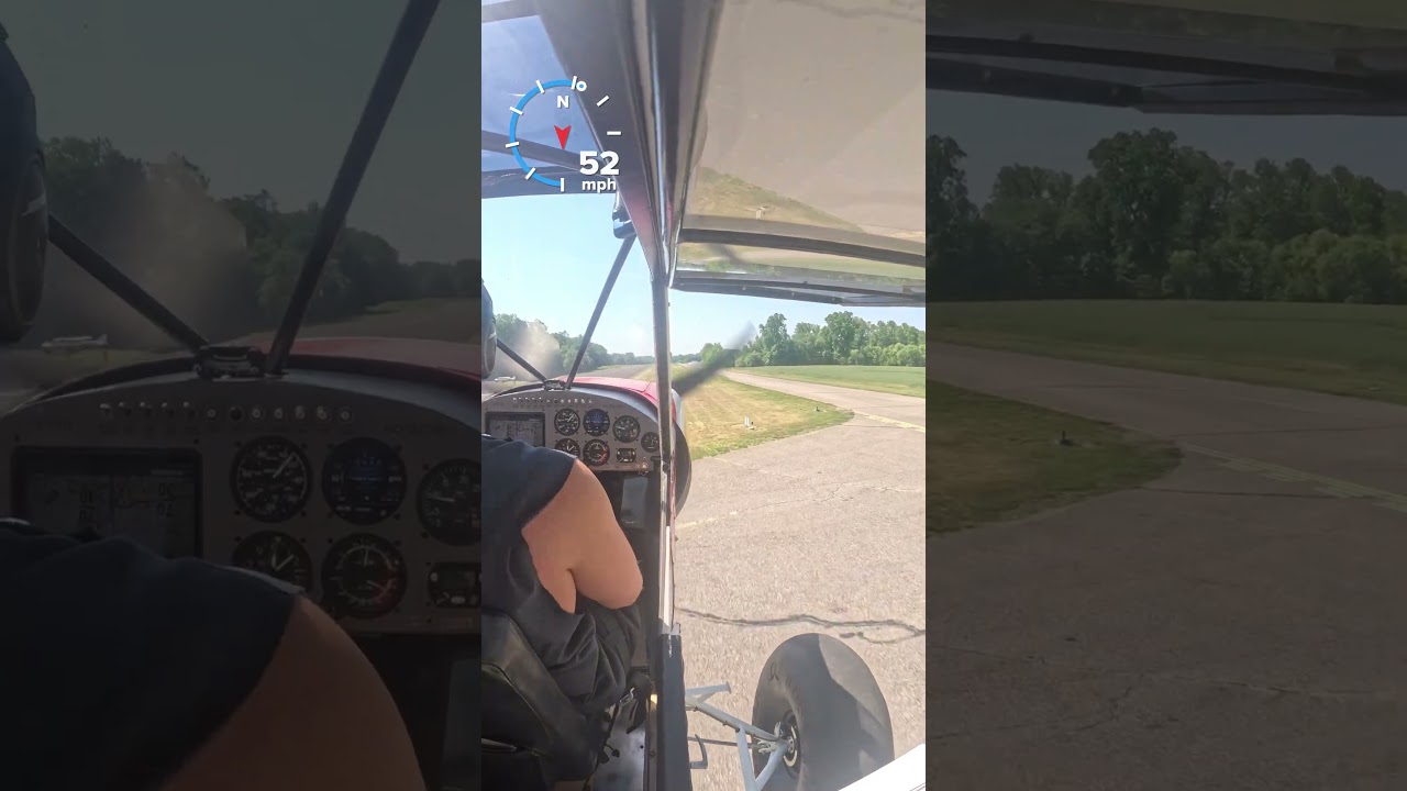 Landing inbetween Taxiway and Runway to save the tires 😄. #landing #aviation #pilot #supercub