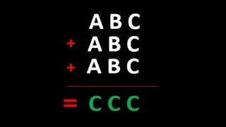 ABC+ABC+ABC=CCC l  Find A ,B & C