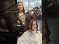 BIg Hair Transformation💈She didn’t expect this hair volume 😳#hairstyling #hairstyle #hairvolume