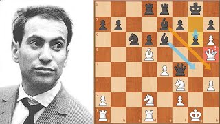 Mikhail Tal Aprisiona su DAMA en Ajedrez por un contraataque mortal vs Brakmanis