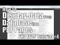 How to display data from database into PDF pages | PHP FPDF Tutorial #4