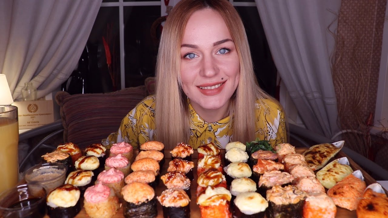 MUKBANG | Запеченные РОЛЛЫ/СУШИ | SUSHI/ROLLS | не ASMR