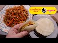 Корейское "ТАКО" или Блины с Начинкой Рецепт Korean "TACO" or Filled Pancakes Recipe 잡채밀전병 만들기