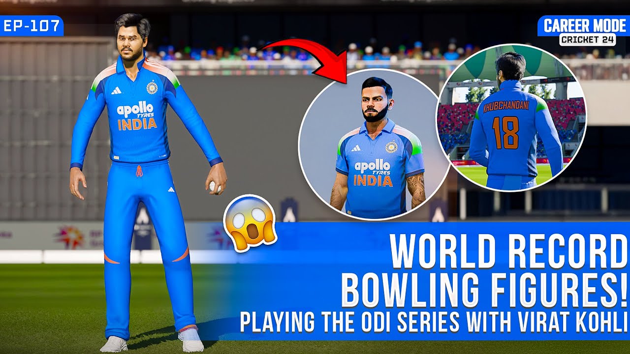 *World Record* Bowling! ODI Series With Virat Kohli in New Jersey! | Cricket 24 My Career Mode 