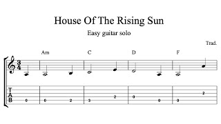 Video thumbnail of "Easy guitar tabs | How to play House Of The Rising Sun"