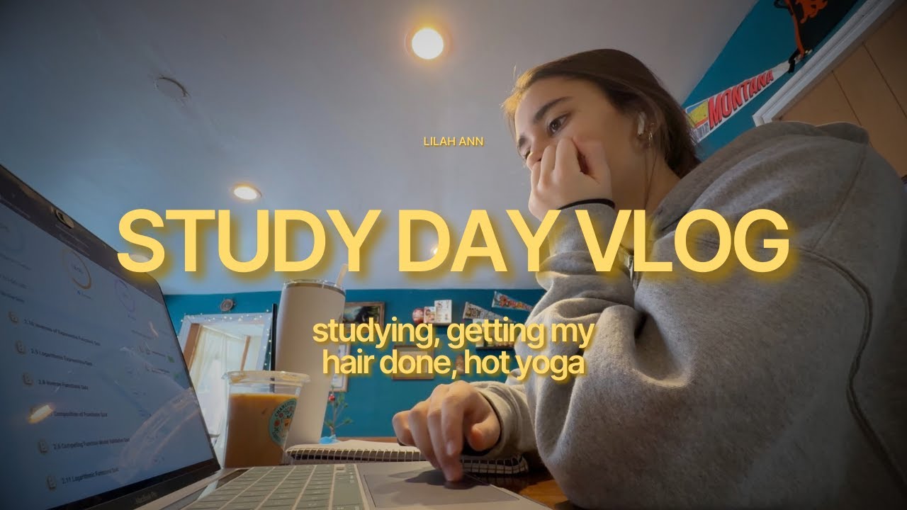 day off study vlog! | studying, getting my hair done, hot yoga, coffee shops