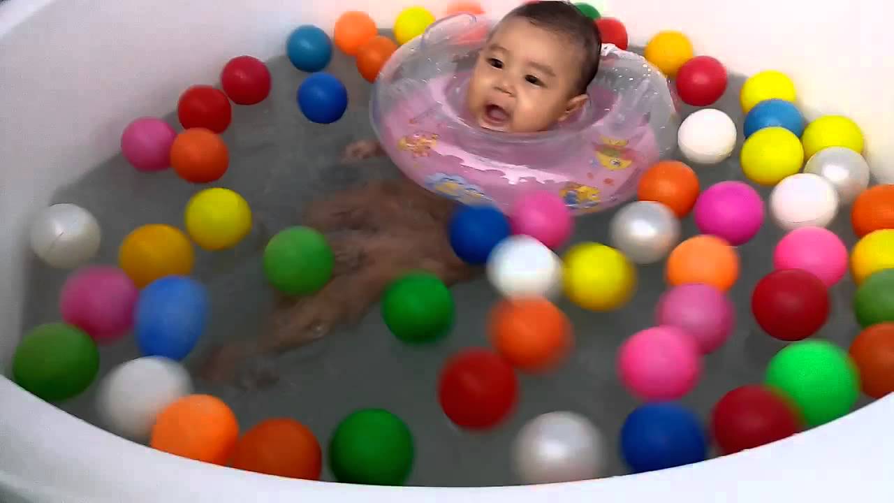 Baby swimming (first time) YouTube