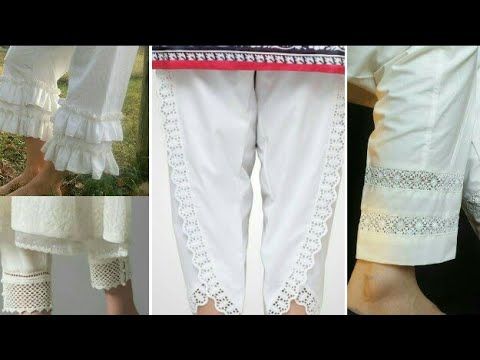 White Trouser Designs | White Capri Designs Lace ideas | White Trousers ...