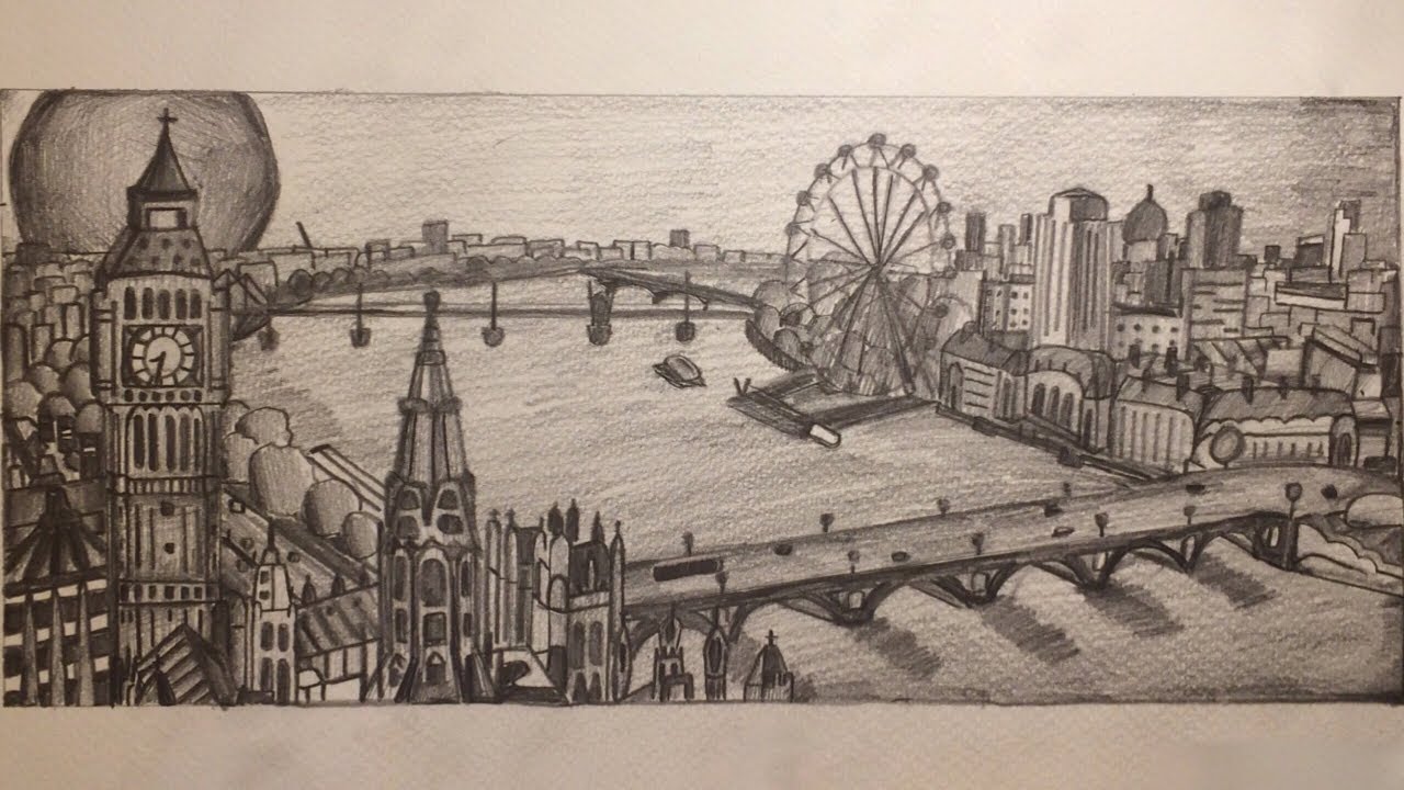 Featured image of post London Skyline Pencil Sketch A dynamic and exciting skyline of the city of london england with a choice of three coloursthis artwork is available as an unframed satin poster