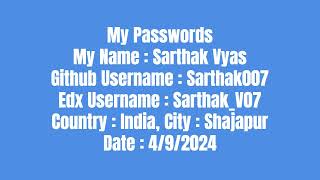 My Passwords, Python Project to store all your passwords.