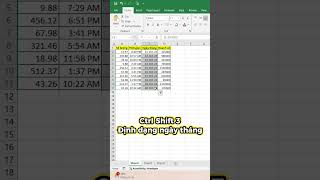 Các phím tắt ctrl shift trong excel