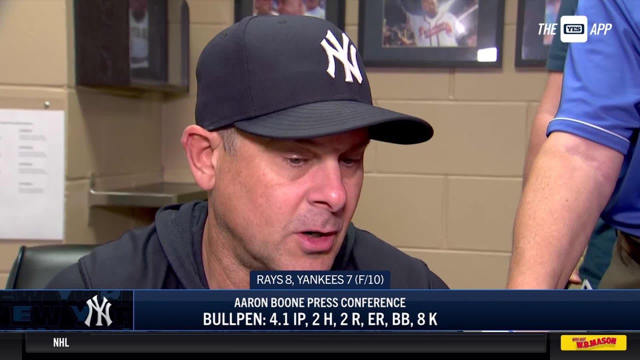 Aaron Boone on 8-7 loss vs. Rays in extra innings 