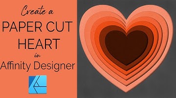 AFFINITY DESIGNER for DESKTOP | Tutorial | PAPER CUT EFFECT | Heart Illustration