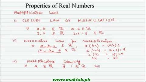 FSc Math Book1, CH 1, LEC 3: Properties of Real Numbers (Part 2)