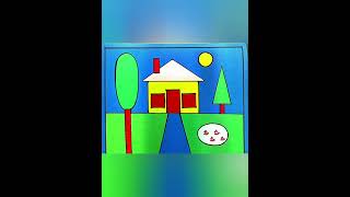 Shape Activity || house making by using shapes || Shape Activity for kids @ayesha_ansari2015