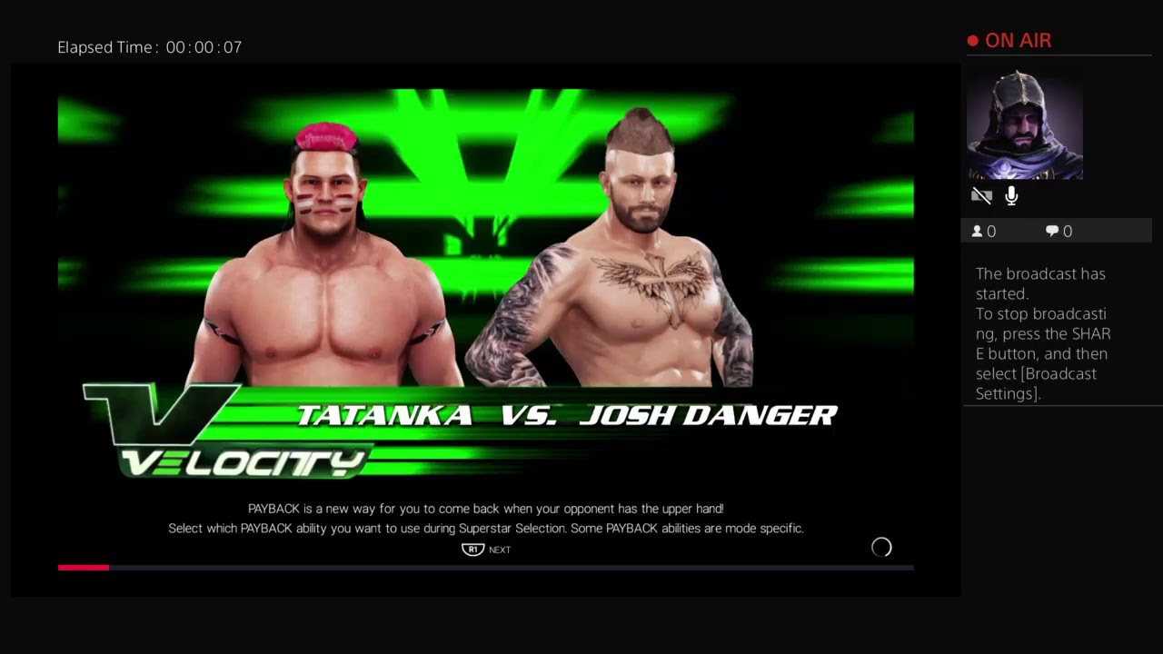 WWE 2K19 Tatanka vs. Josh Danger Over The Top Rope (Velocity '03