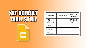 How to set default table style in google slides