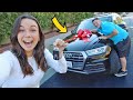 SURPRISING DAD WITH NEW CAR!!