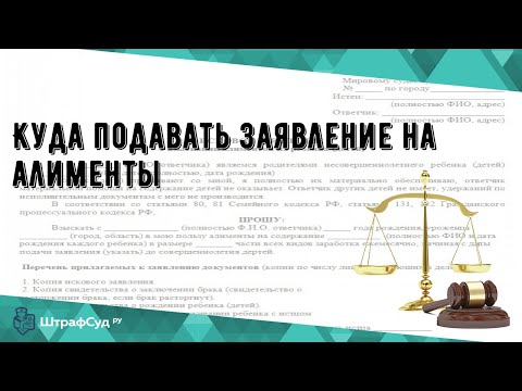 Куда подавать заявление на алименты