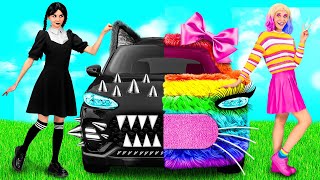 Rainbow Car vs Black Car Challenge | Funny Moments by PaRaRa Challenge