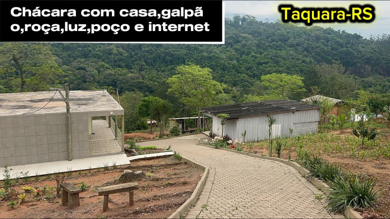 Chácara com casa e galpão mobiliados 