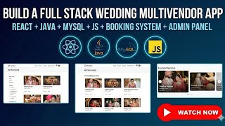 🚀 Build This to Get Hired! Ultimate Full Stack Wedding Marketplace App(React +Java+MySQL+springBoot)