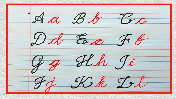 Alphabet In Cursive Printable Chart