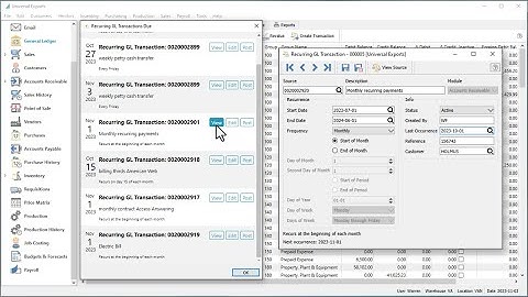 Spire Ledger Recurring Entries