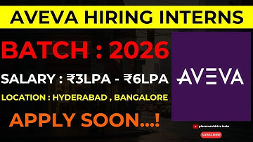 AVEVA Software Developer Intern | 2026 Graduates | Hyderabad & Bangalore