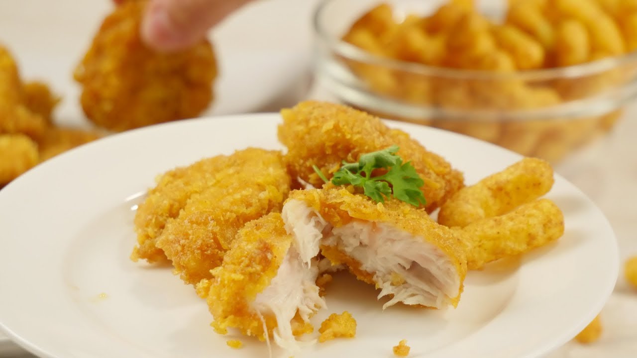 Chicken Nuggets mit einer traumhaft leckeren Erdnuss Panade - YouTube