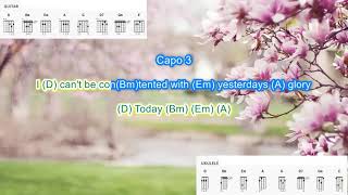 Today capo 3 by John Denver play along with scrolling guitar chords ands