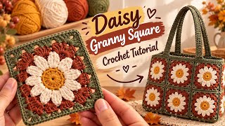 Easy Crochet : How to Crochet a Daisy Granny Sqaure | for Beginners