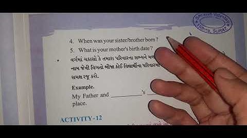 Class 6 English Second Language / Unit-1 / Activity-10,11,12,13/ Sem-1 / Where Were You? / Part-5