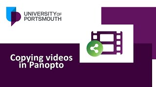 Copying videos in Panopto for Moodle
