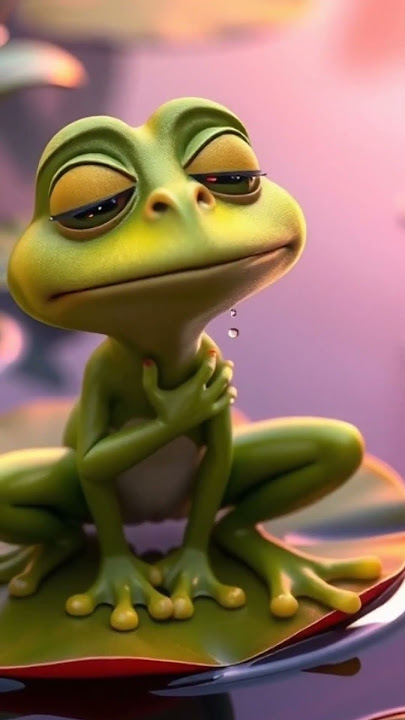 'Freddy the frog first leap 🐸/ A 1_minute story about courage ✨ #animallife #kids #baby
